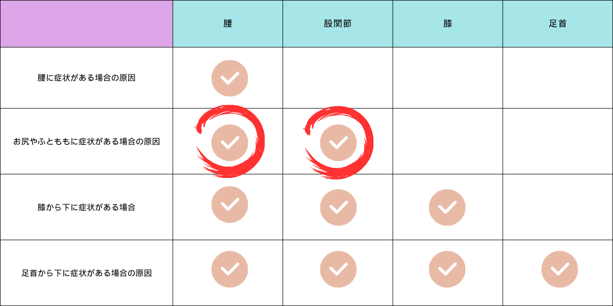 坐骨神経痛症状別の原因ケース1